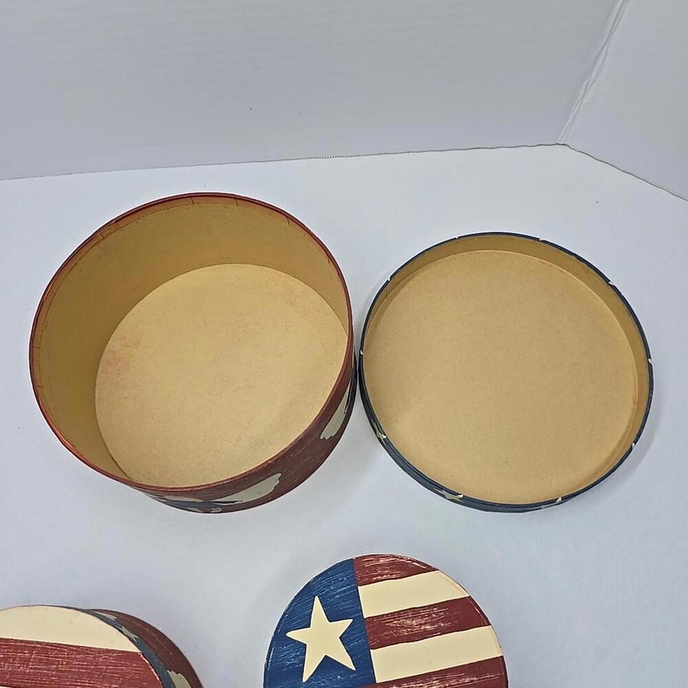 Lot of 3 Vintage Patriotic Angel paper Box Red/White Stripes Stars Angels - Picture 13 of 15